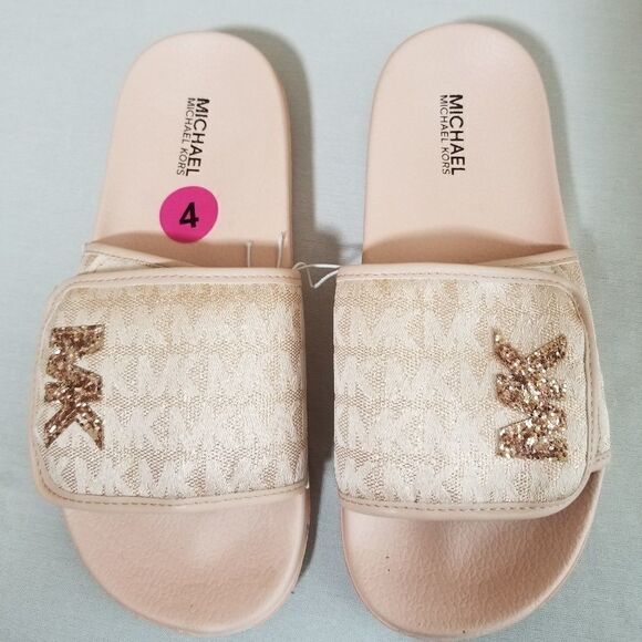 MICHAEL KORS Logo Faux Fur Flip Flop Sandals 2834 - Picture 3 of 5